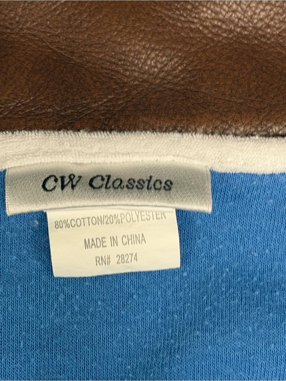 Classic Blue lg Terry elastic waist jumper skort w/ White Trim vintage! #131